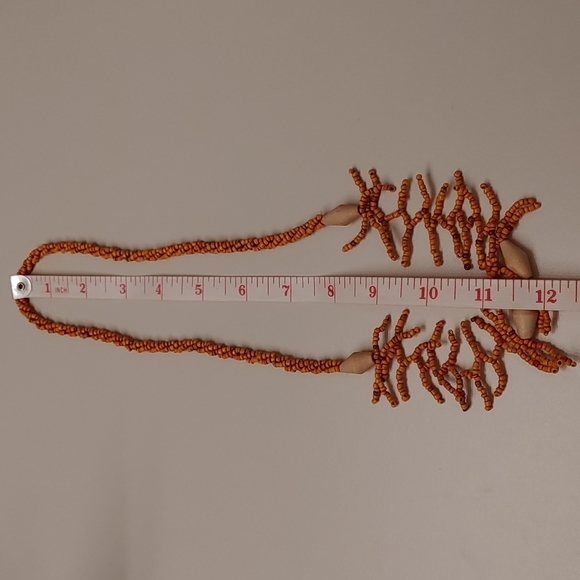 2/$30 Hand crafted Burnt Orange Seed Bead Necklace - Picture 3 of 3